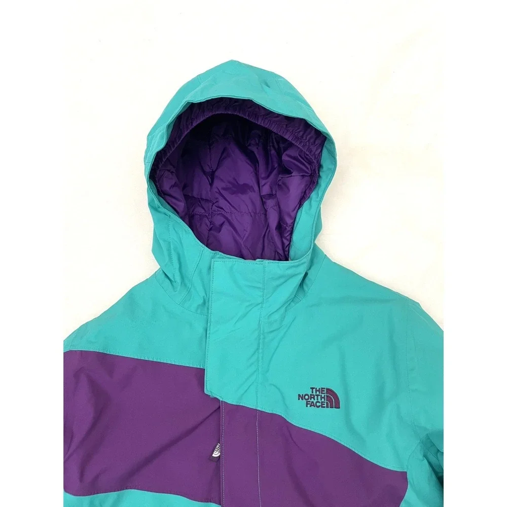 The North Face Girls Hyvent Jacket Large (14/16) Teal / Purple Waterproof Hiking
